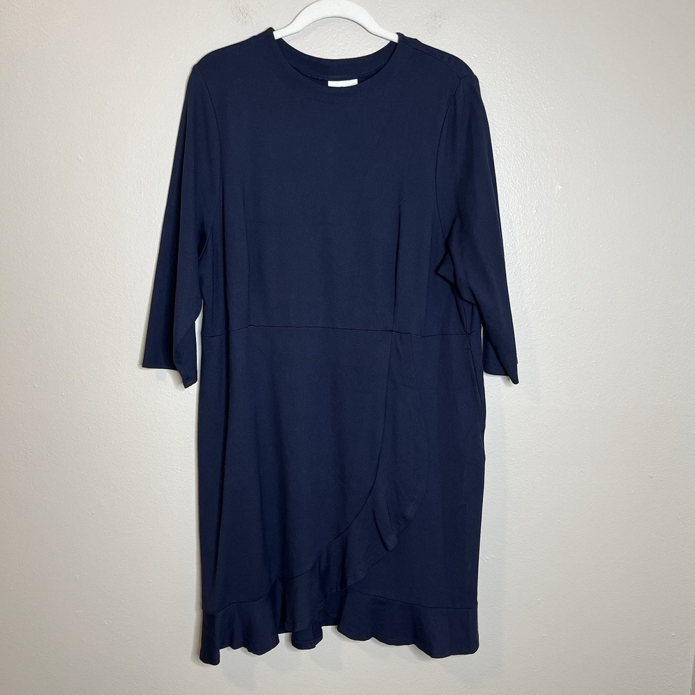 Women's Dress J Jill Ponte XL Petite PXL‎ Navy Minimalist Classic Business Event